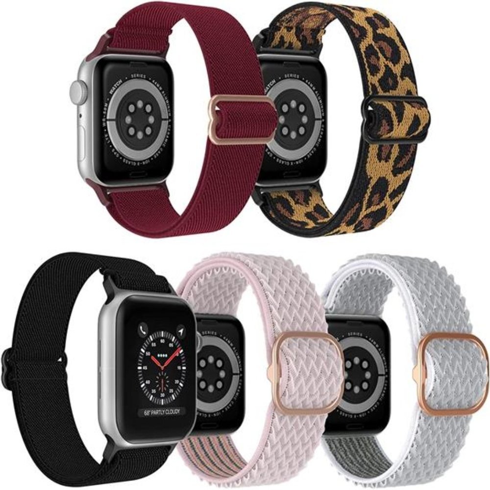 [5 Pack] Stretchy Watch Band Compatible with Apple Watch
